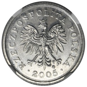 ALUMINUM PROOF, 20 groszy, 2005 - NGC MS64