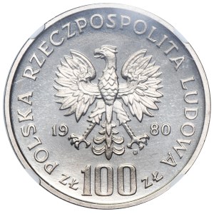 PRÓBA NIKIEL, 100 złotych 1980 Jan Kochanowski - NGC PF68 ULTRA CAMEO