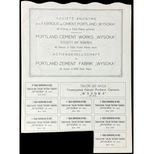 Towarzystwo Fabryk Portland-Cementu Wysoka, 40 x 1.000 mkp 1923