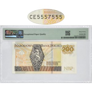 200 złotych 2015 - CE 5557555 - PMG 67 EPQ - numer radarowy