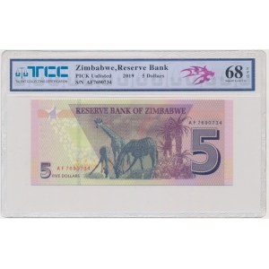 Simbabwe, 5 Dollar 2019 – TCC 68 EPQ