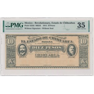 Mexico, Chihuahua, 10 Pesos 1914 - PMG 35