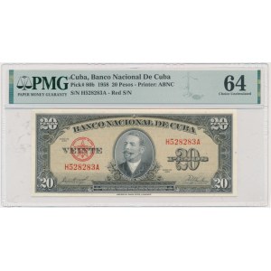 Kuba, 20 pesos 1958 - PMG 64