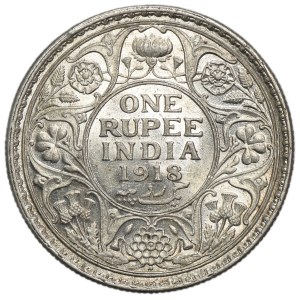 India, George V, 1 Rupee Bombay 1918