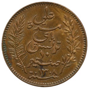 Tunesien, Ali III., 10 Centimes, Paris 1891 A (1308 AH)