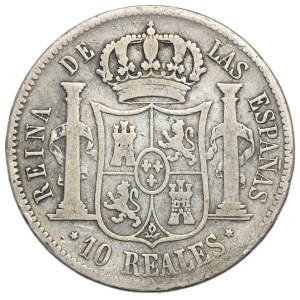 Španielsko, Izabela II., 10 realov, Madrid, 1853