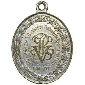 Germany, Grand Duchy of Baden, Friedrich II, Regimental Medal 50th Anniversary of the 5th Baden Infantry Regiment No. 113 1911