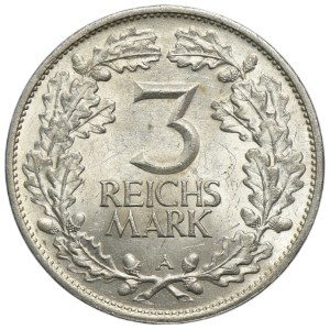 Germany, Weimar Republic, 3 Mark Berlin 1925 A