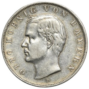Germany, Bavaria, Otto, 3 Mark Munich 1908 D