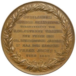 Austria, Franz Joseph I, Medal Jubilee Exhibition of Crafts in Wien 1888
