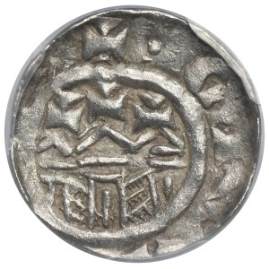 Ladislaus I Herman, Denarius Krakau - PCGS AU58