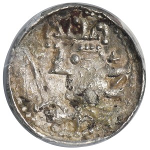 Boleslav II. Odvážny, krakovský denár bez dátumu – krížik – PCGS AU55