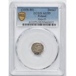 Boleslav II. Odvážny, krakovský denár bez dátumu – krížik – PCGS AU55