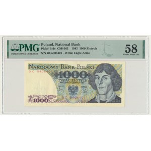 1 000 zlotys 1982 - DC - PMG 58 - première série