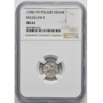 Bolesław II. der Kühne, Fürstendinar – liegendes „S“ – NGC MS61