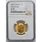 Rusko, Mikuláš II., 15 rublů, Petrohrad 1897, AГ – NGC AU58