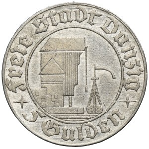 Free City of Danzig, 5 gulden 1932 Harbor