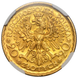 20 zlotych, 1925, Chrobry - NGC MS64