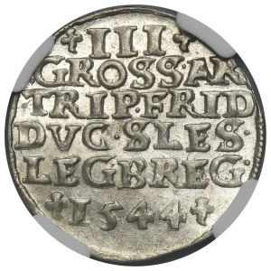 Silesia, Duchy of Liegnitz-Brieg-Wohlau, Friedrich II, 3 Groschen Brieg 1544 - NGC MS61