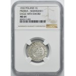 Sigismund I the Old, Groschen Thorn 1532 - PRVSS/PRVSS - NGC MS64