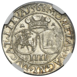 Sigismund II August, 4 Groschen Villnius 1568 - LI/LITVA - NGC MS63