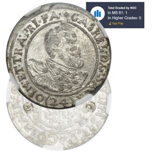 Silesia, Duchy of Oppeln-Rattibor, Gabriel Bethlen, 24 Kreuzer Oppeln 1623 ZB - NGC MS61
