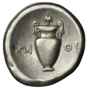 Grèce, Béotie, Thèbes, statère - TRÈS RARE, légende à l'envers