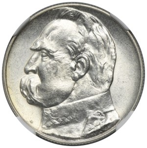 Piłsudski, 5 złotych 1938 - NGC MS63