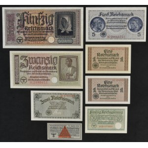 Germany, group of various banknotes (1939-45)(8 pcs.)