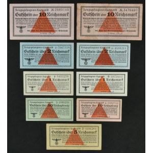 Kriegsgefangen Lagergeld, Oberkommando der Wehrmacht, 10 Reichspfennig-10 Reichsmark (1939-45)(9pcs.)