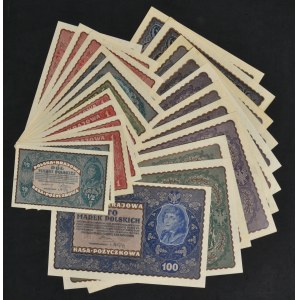 Zestaw, 1/2-5.000 marek 1919-20 (23 szt.)