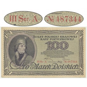 100 marek 1919 - III Ser. A - RZADKI i ŁADNY