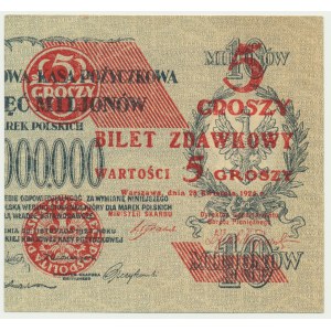 5 groszy 1924 - prawa połowa -