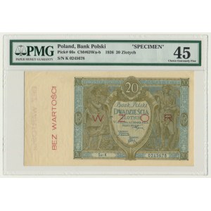 20 złotych 1926 - WZÓR - Ser.K - PMG 45