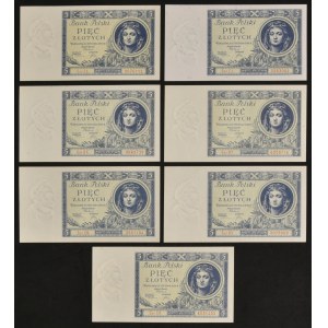 5 złotych 1930 (7 szt.)