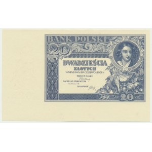 20 zloty 1931 - destruction sans série ni chiffre et sans sous-impression