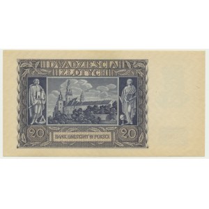 20 złotych 1940 - E - rzadsza seria
