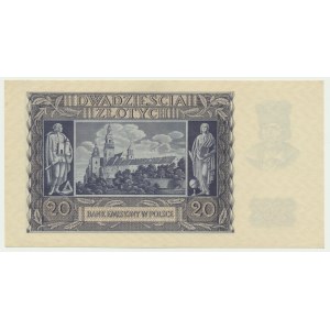 20 złotych 1940 - D - rzadsza seria