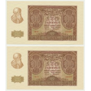 100 złotych 1940 - A - pierwsza seria - kolejne numery (2 szt.)