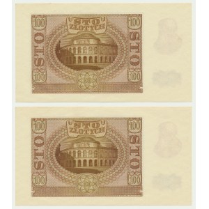 100 złotych 1940 - A - pierwsza seria - kolejne numery (2 szt.)