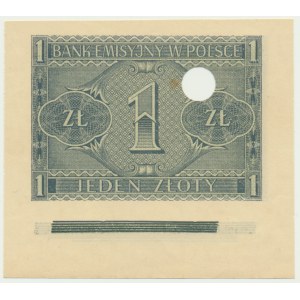 1 zloty 1941 - destrukt sans numérateur et série avec bandes d'impression