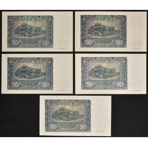 50 or 1941 - A-E - set de série (5 pièces)