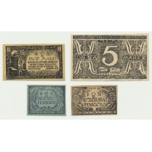 Germany, Oflag II C Woldenberg, 10 Pfennige - 5 Mark 1944 (4 pcs.)