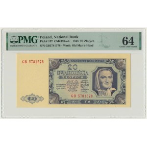 20 złotych 1948 - GB - PMG 64