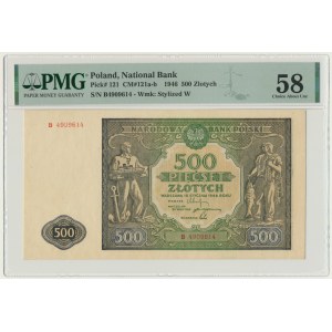 500 zlotých 1946 - B - PMG 58
