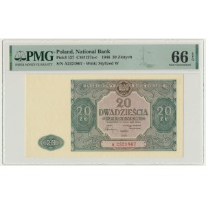 20 zlatých 1946 - A - PMG 66 EPQ