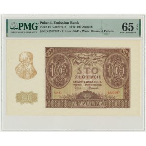 100 złotych 1940 - D - PMG 65 EPQ