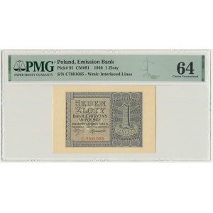 1 złoty 1940 - C - PMG 64