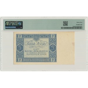 5 złotych 1930 - Ser.D. - PMG 35 - rzadka odmiana jednoliterowa