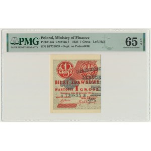 1 penny 1924 - BE ❉ - moitié gauche - PMG 65 EPQ